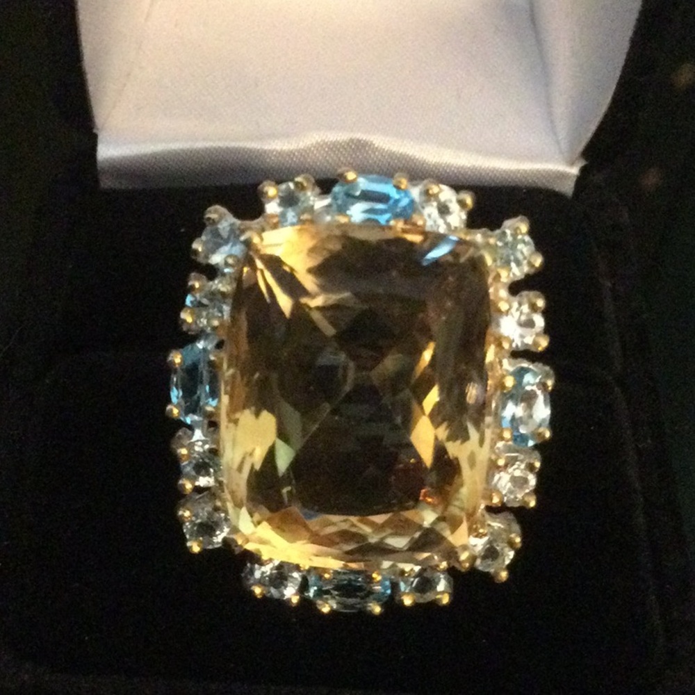 Exquisite 30 CTW of Genuine Citrine & Topaz Ring - Picture 17 of 17